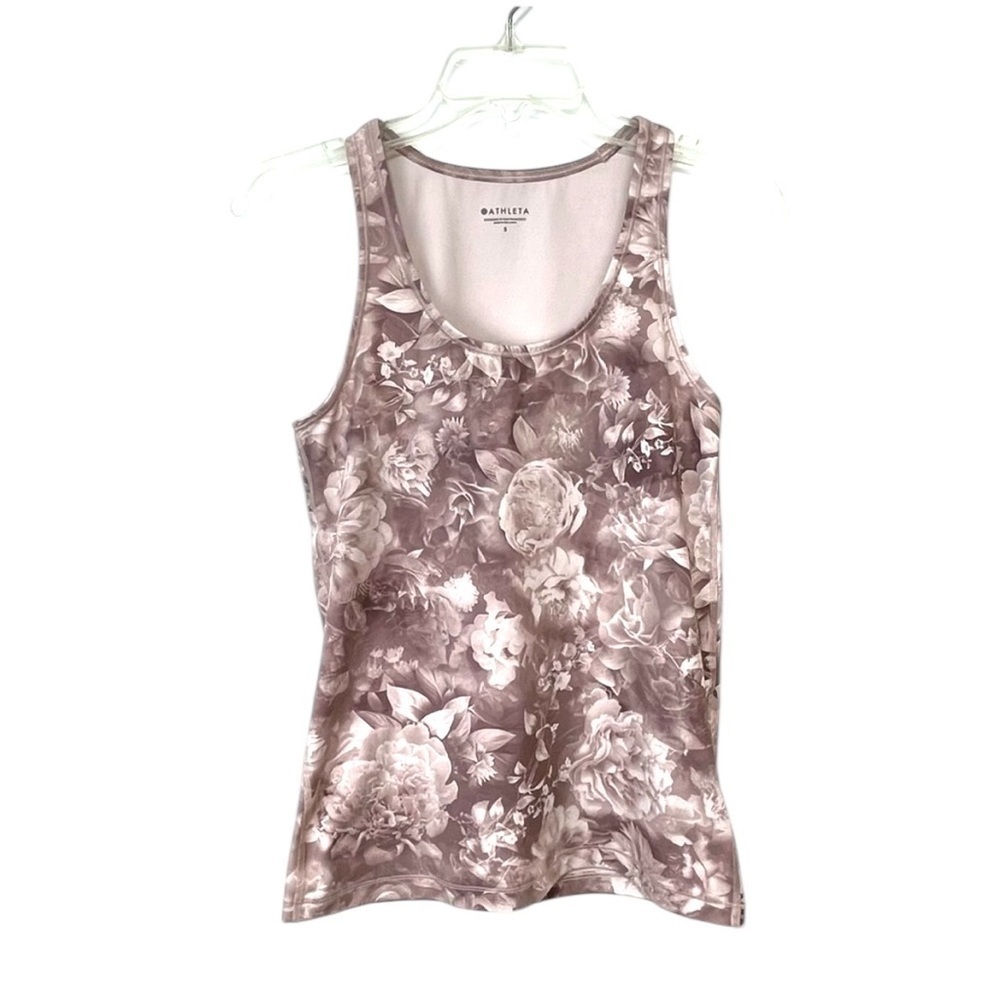 Athleta Floral Light Vintage Rose Workout Athletic Tank - SZ S